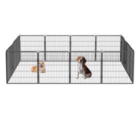 32" Outdoor Fence Heavy Duty Dog Pens 16 Panels Temporary Pet Playpen with Doors