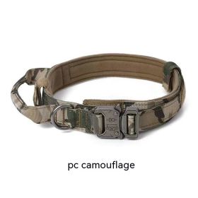 Outdoor Nylon Tactical Dog Collar (Option: Camouflage Collar Silver-XL)