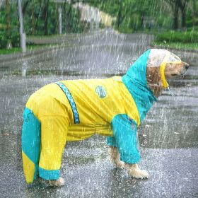 Waterproof All-inclusive Rainy Clothes (Option: Yellow And Green Stitching-3XL)