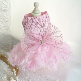 Pet Skirt Dog Clothes Wedding Dress (Option: Pink-XS)