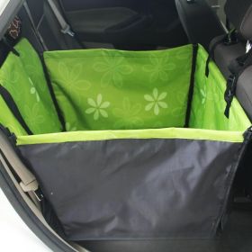 Rear Printed Double Layer Waterproof Pet Car Mat Pet Cat Dog Protection Pet Hanging Basket (Option: Green SUNFLOWER-60x50x35cm)