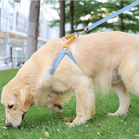 Rainbow Colorblock Pet Harness Set Anti-Escape Vest Type Dog Harness Chest Leash Cotton Designer Puppy Dog Harness Set (Option: Blue-M)