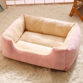 Warm Dog Doghouse Cathouse Cage Nest Large Dog Mat (Option: Light Pink Thick Warm-XS)