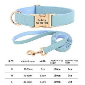 Gold Collar Dog Tag Anti Loss (Option: Water Blue-With rope-S)