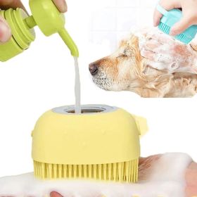 Bathroom Puppy Big Dog Cat Bath Massage Gloves Brush Soft Safety Silicone Pet Accessories for Dogs Cats Tools Mascotas Products (Color: yellow, size: 8.5x7.9x5.5cm)