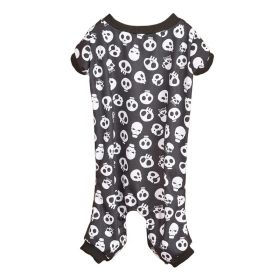 Pet Dog Halloween Cosplay Skeleton Pattern Four-Legged Costume (Type: Black and whiteXS)