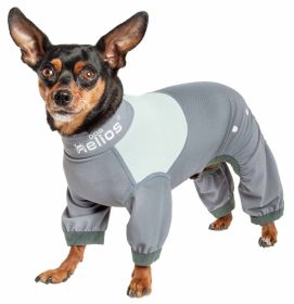 Dog Helios 'Tail Runner' Lightweight 4-Way-Stretch Breathable Full Bodied Performance Dog Track Suit (Color: Grey, size: medium)