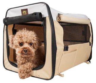 Folding Zippered Lightweight Easy Folding Pet Crate (size: X-Large)