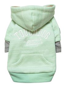 Touchdog Hampton Beach Designer Ultra Soft Sand-Blasted Cotton Pet Dog Hoodie Sweater (Color: Green, size: X-Small)