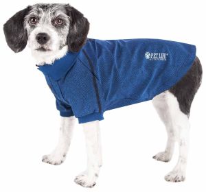 Pet Life Active 'Fur-Flexed' Relax-Stretch Wick-Proof Performance Dog Polo T-Shirt (Color: Navy, size: X-Large)