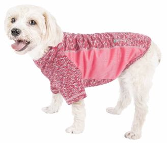 Pet Life Active 'Warf Speed' Heathered Ultra-Stretch Sporty Performance Dog T-Shirt (Color: Pink, size: large)