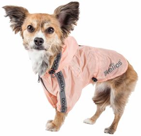 Dog Helios 'Torrential Shield' Waterproof Multi-Adjustable Pet Dog Windbreaker Raincoat (Color: Pink, size: X-Small)