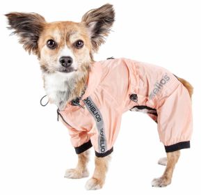 Dog Helios 'Torrential Shield' Waterproof Multi-Adjustable Full Bodied Pet Dog Windbreaker Raincoat (Color: Pink, size: medium)