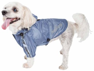 Dog Helios 'Torrential Shield' Waterproof Multi-Adjustable Pet Dog Windbreaker Raincoat (Color: Blue, size: large)