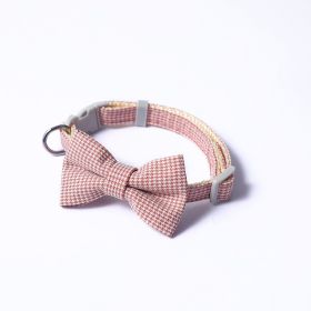 Pet Adjustable Bow Cat Collar (Color: brown)