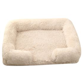 Doghouse Cathouse Plush Round Pet Bed (Option: M27 Light Brown-L Containing Inner Sleeve)