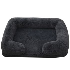 Plush Round Pet Bed Dog Bed Winter (Option: M27 Dark Gray-M Without Inner Sleeve)