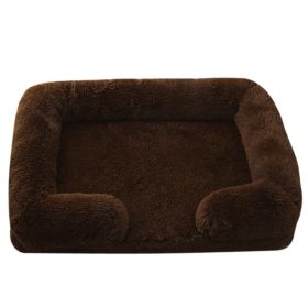 Plush Round Pet Bed Dog Bed Winter (Option: M27 Brown-XXL Without Inner Sleeve)