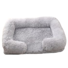 Plush Round Pet Bed Dog Bed Winter (Option: M27 Light Gray-M Without Inner Sleeve)