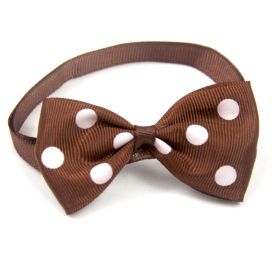 Pet Supplies Accessories Polka Dot Bow Tie (Option: Brown And White Dots-Free Size)