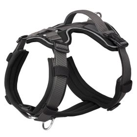 Breathable Reflective Explosion-proof Vest Dog Harness (Option: Black-M)