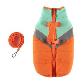 Winter Clothing Cotton Coat Dog Clothes Chest And Back Size Casual Cotton-padded Jacket Pet's Chest-back (Option: Orange-XXL)